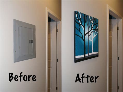 electrical box door cover|electrical wall covering ideas.